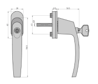 BASI FG 504 Fenstergriff Aluminium weiß...