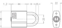 Keso 8000 Omega² 82.J42 Vorhangschloss 8mm Ø